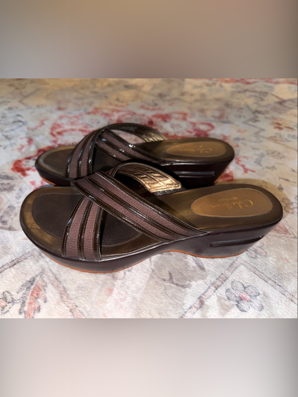 Cole Haan Nike Air Vela Slide Sandals Women’s sz 8B dark brown  leather